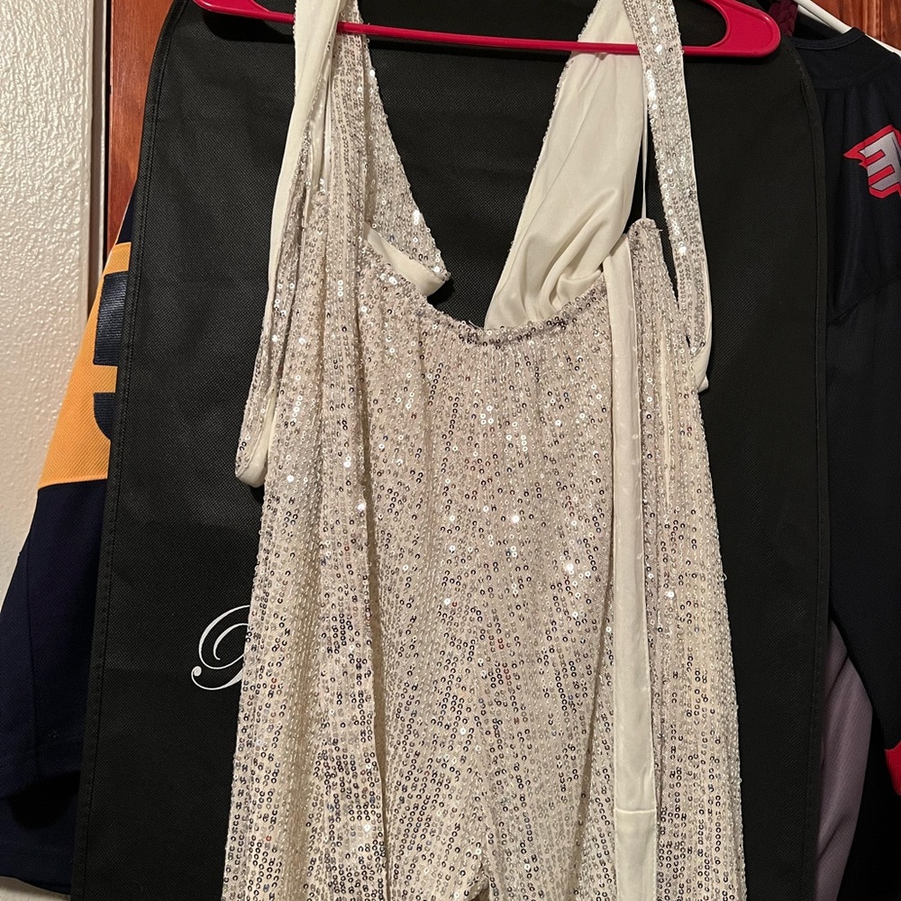 Bella and Bloom Dreams Come True Champagne Sequin Jumpsuit